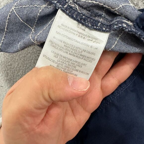 BCBGeneration Bubble Mini Skirt Womens Large Blue Chambray Embroidered Boho Y2K - Picture 7 of 7